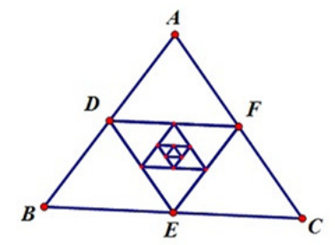 几何画板迭代功能使用教学，在三角形构造内接中点三角形