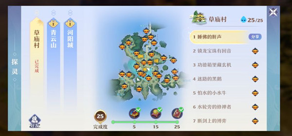 梦幻新诛仙探灵位置大全 草庙村探灵25条线索位置详解[多图]图片1