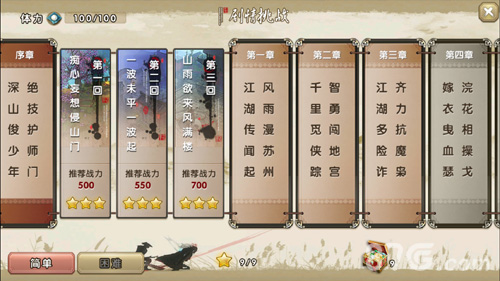 剧情挑战难度选择