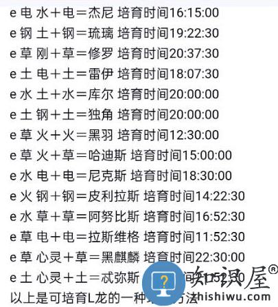 我有一座育龙岛繁殖图鉴大全