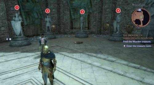 闇龙纪元纱障守护者鲨口山的宝藏4座雕像旋转方向分享